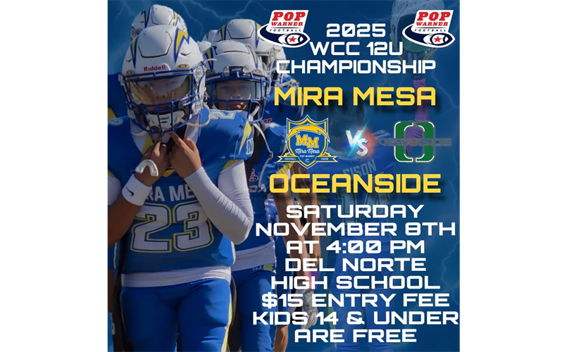 POP WARNER CHAMPIONSHIP 11/08 @4PM