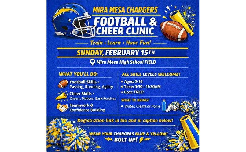 MIRA MESA CHARGERS FOOTBALL & CHEER CLINIC